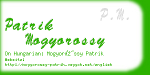 patrik mogyorossy business card